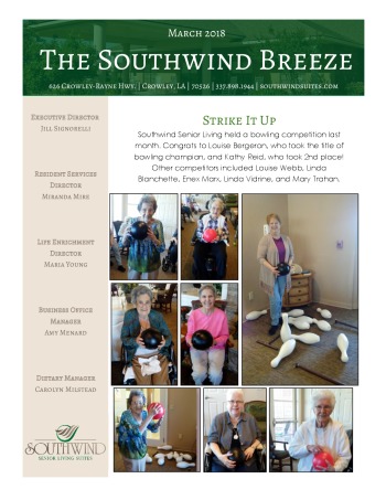 thumbnail of Southwind Senior Living March 2018 Newsletter