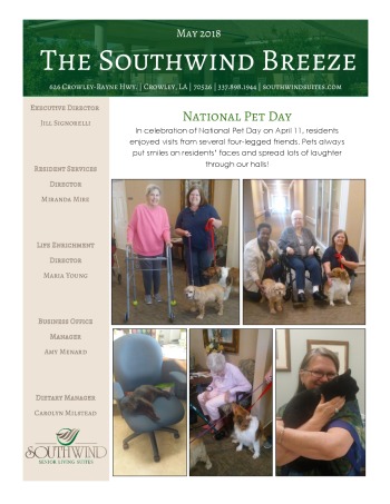 thumbnail of Southwind Senior Living May 2018 Newsletter