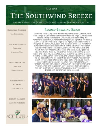 thumbnail of Southwind Senior Living July 2018 Newsletter