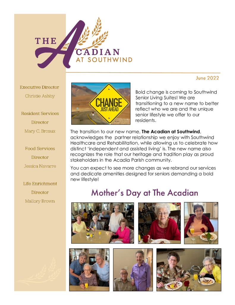 thumbnail of The Acadian June 2022 Newsletter