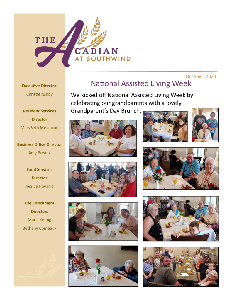 thumbnail of The Acadian October 2023 Newsletter